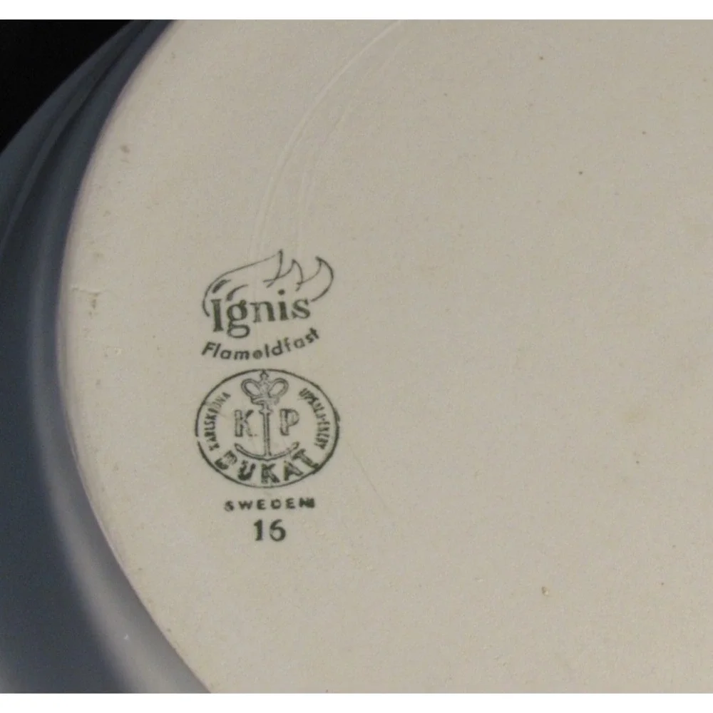 Upsala-Ekeby Karlskrona Ignis Dukat Roung Baking Dish Sweden MCM Floral 11.25in